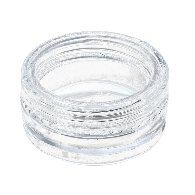 ABVP 10 x Plastic Round Clear Empty Nail Art Storage Box Jar Case Container