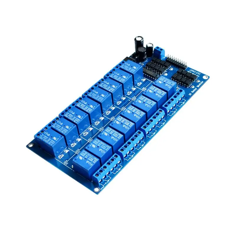 

16 Channel Relay Housing Module with Optocoupler DC 5V 12V LM2576 Power Relay