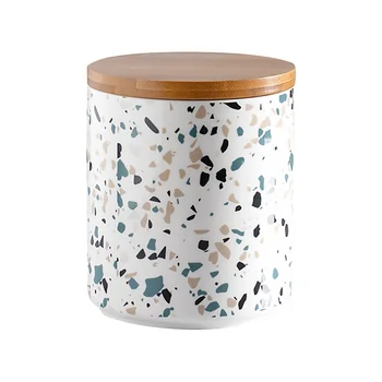 

1pc Sealed Jar Durable Delicate Kitchen Ceramic Practical Coffee Bean Holder Food Sealed Jar Candy Bottle