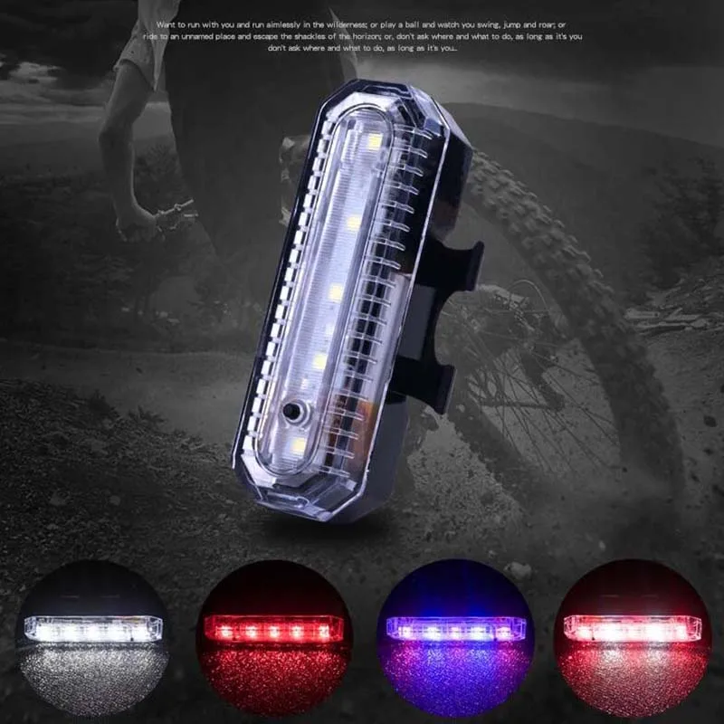 Discount Bike Taillight Waterproof Riding Rear light Led Usb Chargeable Mountain Bike Cycling Light Tail-lamp Bicycle Light 5