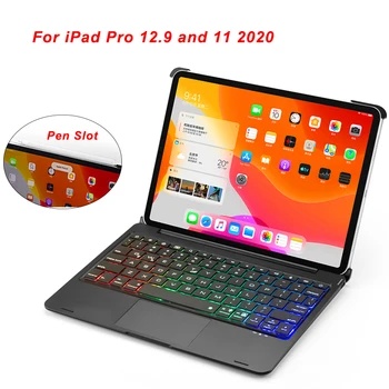 

USA Keyboard For iPad Pro 12.9 11 2020 Wireless Bluetooth Keyboard with Tablet Case For iPad Pro 12.9 2020 with Pen Holder