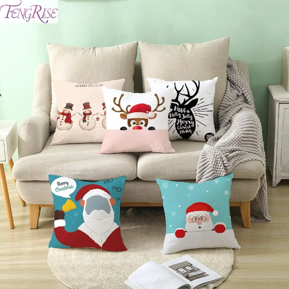 FENGRISE Merry Christmas Декор для дома Санта Клаус наволочка с оленем вапити Рождественское украшение Navidad Рождественский подарок счастливый год