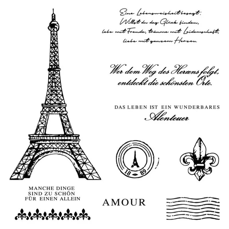 

German Eiffeltower Metal Cutting Dies and Stamps for Craft Scrapbooking Embossing Stencil DIY Card Decor 2020 New Dies