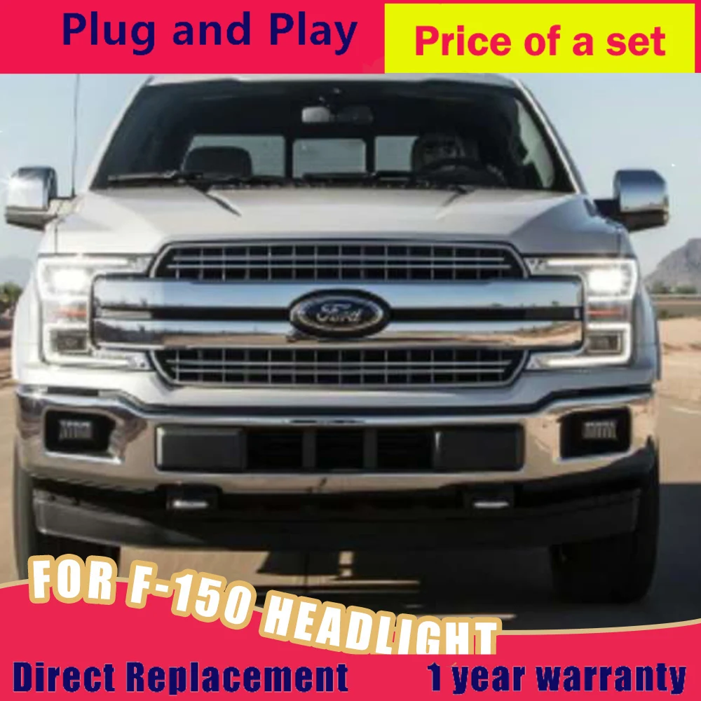Автомобильный Стайлинг для Ford F-150 фары-2019 новые светодиодный ные фары ДХО LED