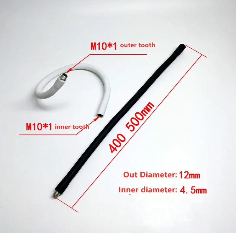 Dia 12mm M10 Male Female Thread Soft Light Flexible Conduit DIY Metal Silicon Gooseneck Hose Serpentine Tube Clamp Lamp 1pcs led gooseneck tube