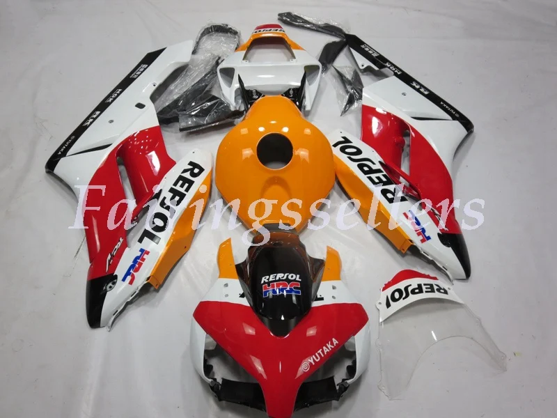HRC Repsol Orange Литьевая форма) ABS Полный комплект обтекателя подходит для Honda CBR1000RR CBR1000 04 05 2004 2005 Обтекатели Лайм Росси матовый - Цвет: HRC Repsol Orange