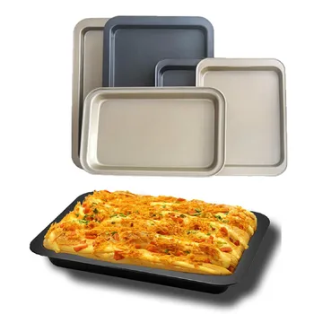 

1PC Rectangular Non-stick Bread Cake Baking Tray Baking Tray Oven Rectangular Black Baking Tray Diy Baking for Kitchen