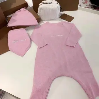

2020 Newborn Infant Baby Girls Boys Romper Jumpsuit Clothes Long Sleeve Outfits Letter Printed Brand Romper Clothing 3-24M