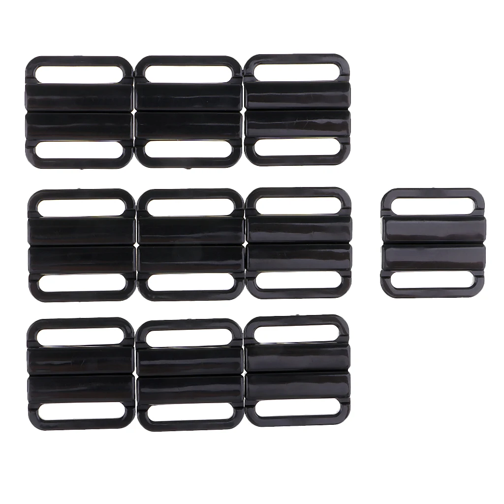 10 Sets Fashion Webbing Bra Buckles Plastic Bra Clip Strap Holders for Sewing