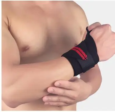 Red Wristband 1 шт. компрессионный поддерживающий купальник в виде полос под давлением антиsprain регулируемый спортивный браслет для баскетбола Тяжелая атлетика - Цвет: Red Wristband