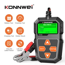 KONNWEI KW208 جهاز اختبار بطارية السيارة 12 فولت دراجة نارية جهاز اختبار بطارية 100 إلى 2000CCA بطارية تحميل التوصيل شحن اختبار PK ANCEL BST100