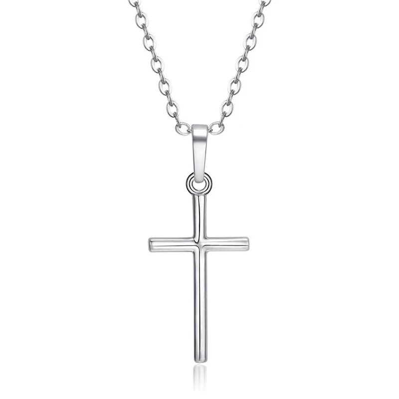 

CA-126 Fashion Men's Stainless Steel Necklace Golden / Silver Chain Cross Pendant Necklaces for Women Men Party Jewelry
