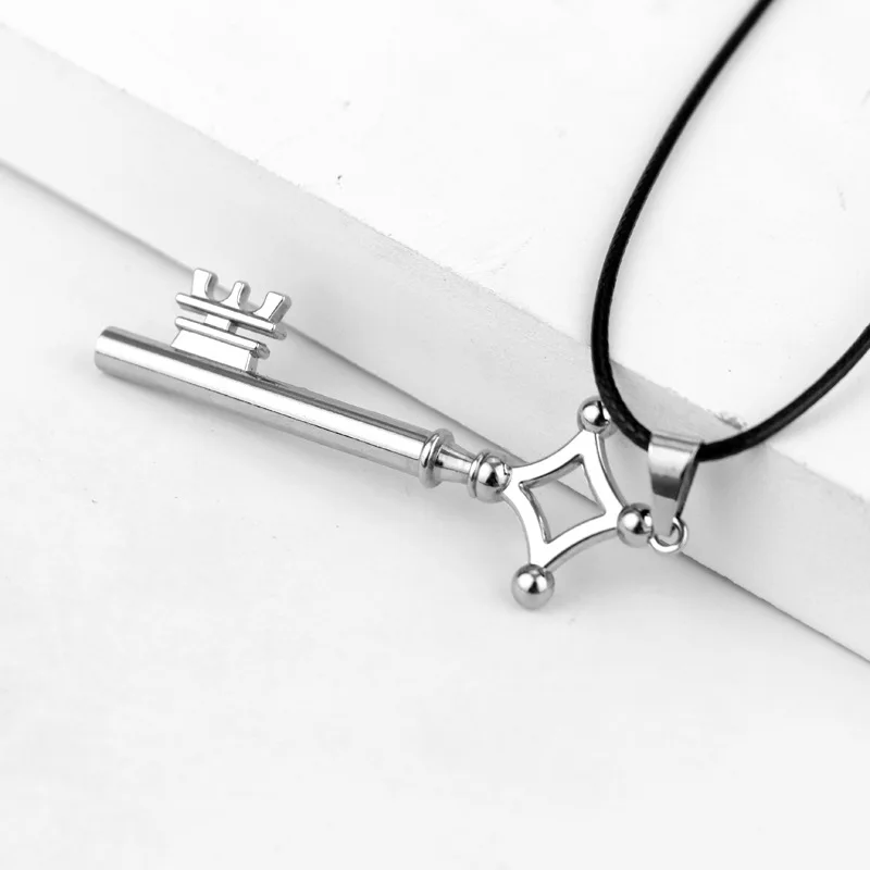 Hot Attack on Titan Metal Key Pendant Necklace Leather Rope Necklace For Women Men Jewelry Accessories Gift
