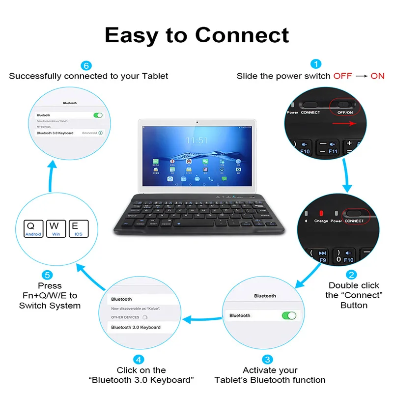 Мини Беспроводная клавиатура Bluetooth клавиатура для планшета iPad Телефон резиновые брелки перезаряжаемая клавиатура для Android, IOS, windows