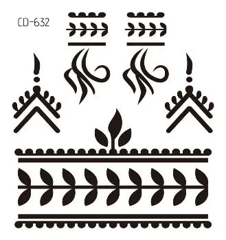 25 стилей, индийские, племенные, сексуальные, кружевные, черная хна, Временные татуировки, наклейка для женщин, ручная бижутерия, тату, водостойкие, поддельные, браслет, тату - Цвет: CD-632