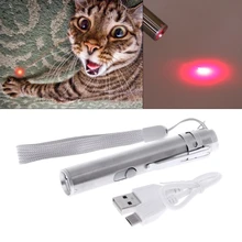 

3 in 1 Cat LED Chase Toys Laser Pointer Pen USB Rechargeable Flashlight Pen