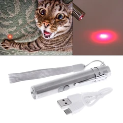 Stylo pointeur Laser 3 en 1 pour chat, jouets LED Chase, Rechargeable par USB, lampe de poche 