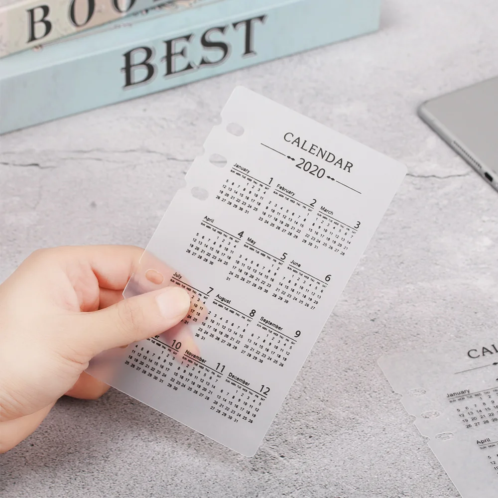 1Pc PP Calendar A5/A6 Loose-leaf 6 Holes Binder Index Divider Separator Stationery For Planner Organizer Notebooks