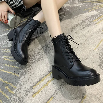 

New autumn/winter 2021 new Martin boots British style single boots skinny ankle boots versatile Korean high top web celebrity sh