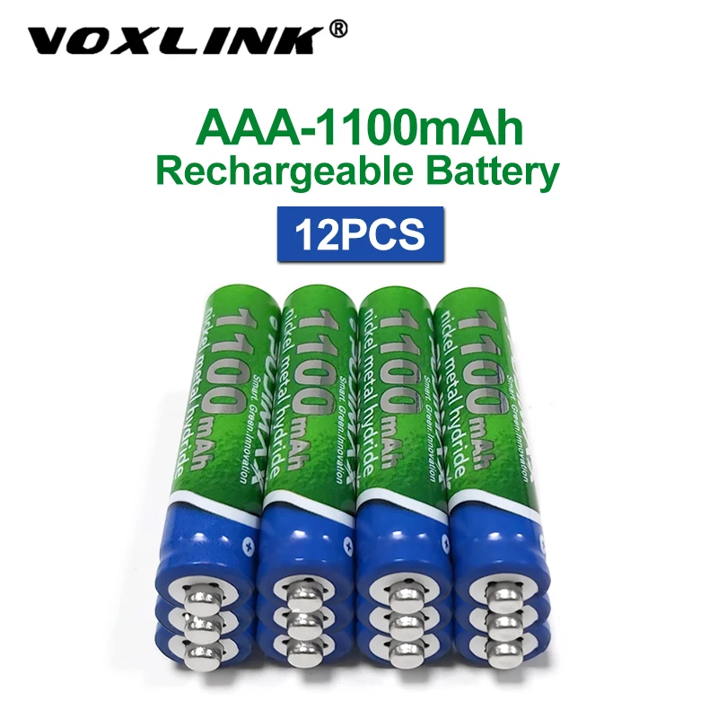 VOXLINK AAA батарея 1.2V1100mAh 12 шт аккумуляторная с предварительной зарядкой ni mh