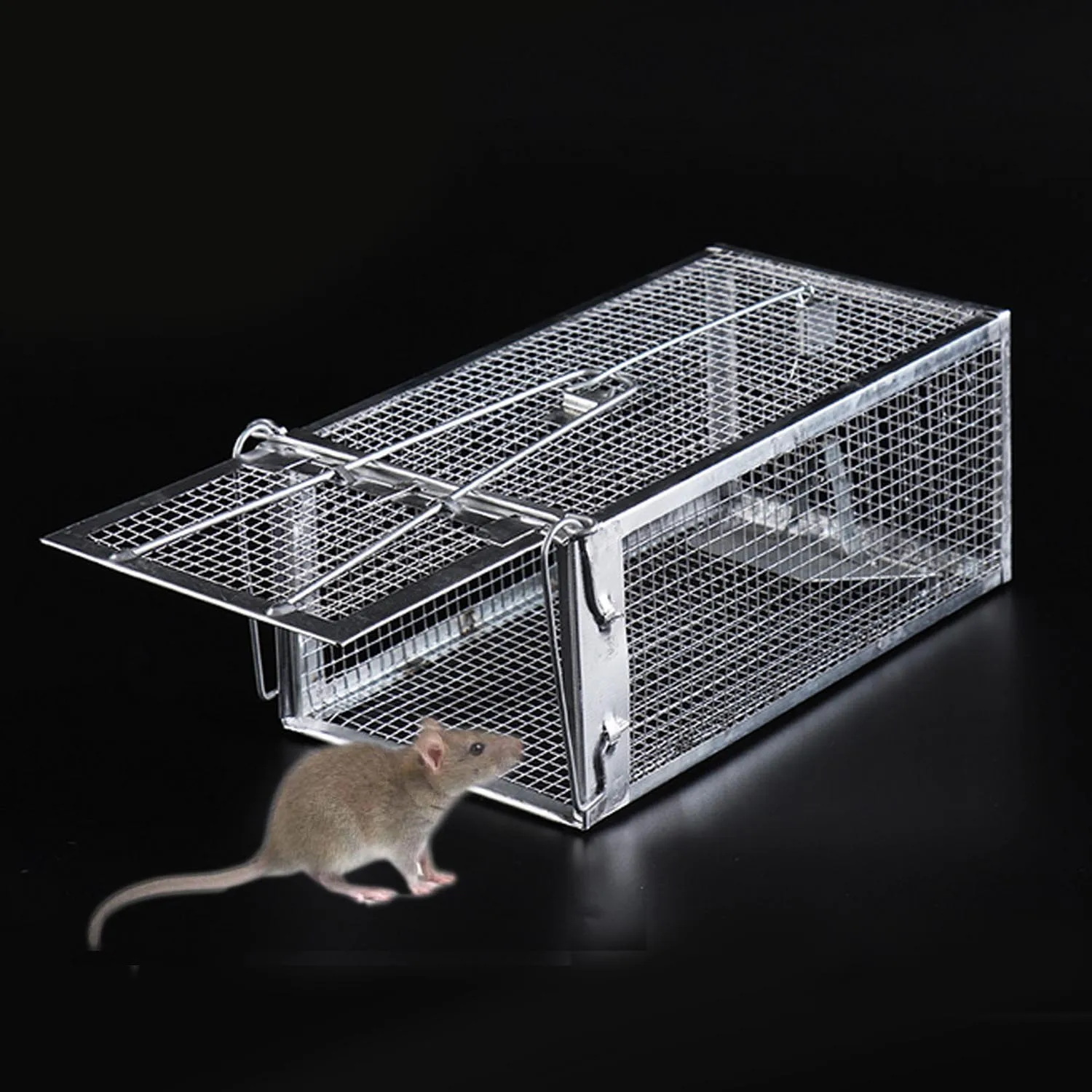 

Behogar Single Door Mouse Rats Mice Pest Hamster Rodent Animal Trap Cage w/Sensitive Trigger for House Farm Garage 27.5x15x12cm