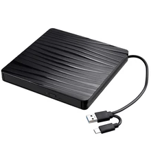 USB3.0 + tip-c çift bağlantı noktalı taşınabilir harici optik sürücü CD/DVD OYNATICI ultra-ince harici DVD-ROM sürücü Windows/Mac OS için