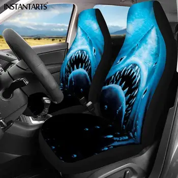 

INSTANTARTS 3D Shark Cool Print Universal Front Seat Covers Vehicle Seat Protector For Car Seat Fashion Suv Car Seat Protectors