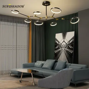 

Led Luxury Chandenlier Lustre Home Lamp For Living room Bedroom Dining room Minimalist Modern Ceiling Chandelier Lighting Black