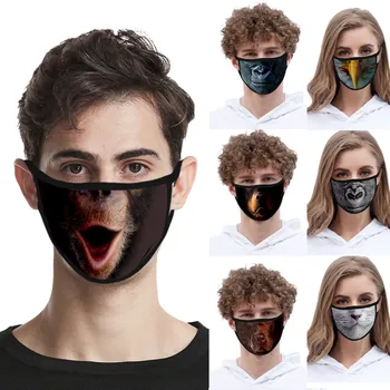 

Color Cosplayer Big Mouth Series Skull Face Mask Printing Fabric Mask Protective PM 2.5 Mouth-Muffle Dust Washable Reusable Mask