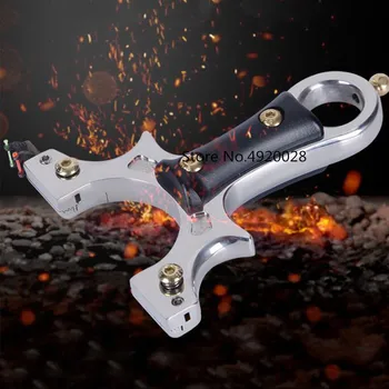 

High quality stainless steel outdoor game high power precision hunting slingshot laser aiming slingshot with rubber band
