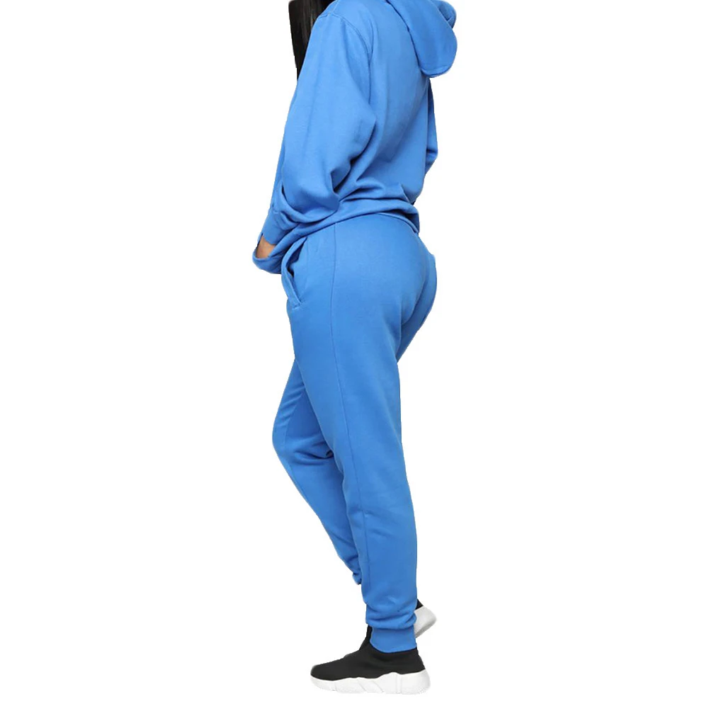 Женский Теплый комплект из двух предметов, спортивный костюм для бега, толстовка с брюками, зимний спортивный костюм, спортивный костюм