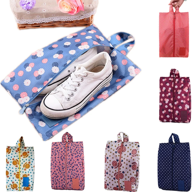 

Portable Waterproof Travel Shoe Bag Nylon Storage Bag Pouch Convenient Storage Organizer Shoes Sorting Cosmetic bag Zipper Tote