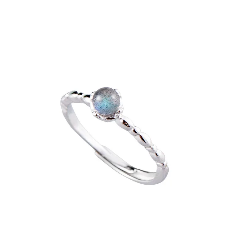 Leouerry, 925 пробы, серебро, натуральный лунный камень, открытые кольца, нежные, для женщин, девочек, кристалл, драгоценный камень, кольцо на палец, ювелирное изделие, подарок