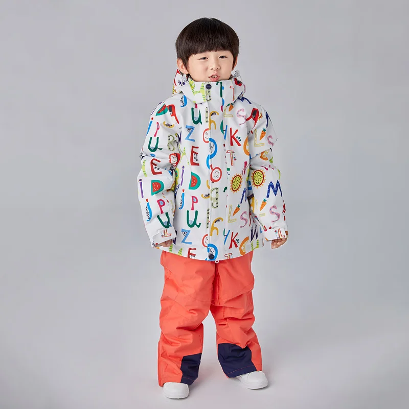 Kid Warm Ski Suit Boys Girls Windproof Waterproof Hooded Jacket Pants Children’s Winter Outdoor Sports skiing Snowboard Set | Спорт и