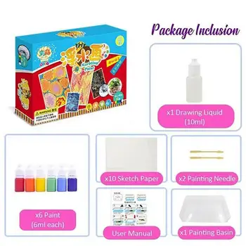 

Marbling Painting Kit Diy Floating Extension Shadow Art 6 Graffiti Children's On Material Colors Tool Of Water Set Creative