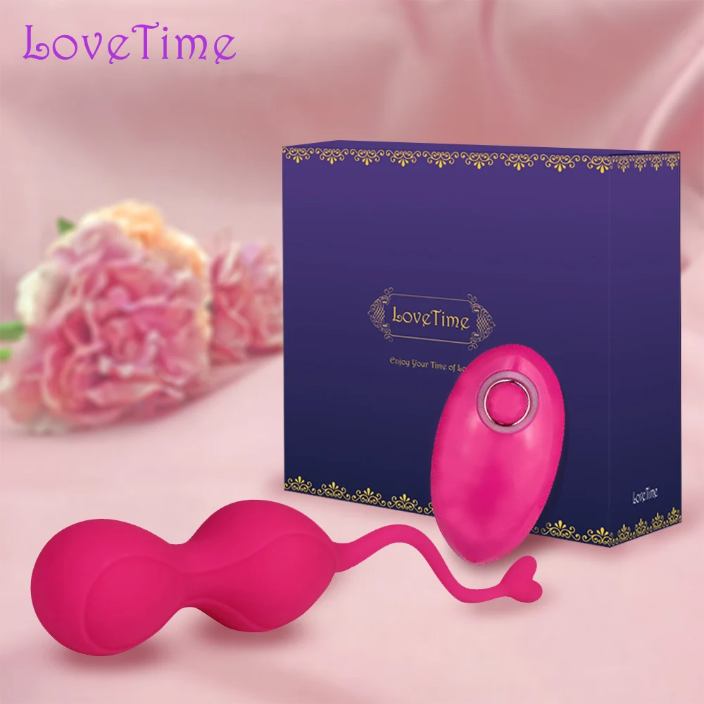 Promo Chance for  LoveTime Women Vaginal Ball Trainer Vibrator Wireless Remote Kegel Ball 10 Speeds Muscle Shrink Gei
