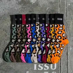 Женские носки Знаменитости Южная Корея пятна леопарда Sox многоцветный хлопок мужчины и женщины Мода Джокер в трубке носки хип хоп