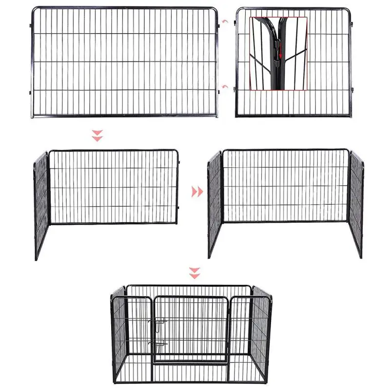 Pet Fence Dogs Aviary Thick Stainless Steel Foldable Pet Playpen Crate Cats Puppy Kennel House Pet Supplies 125x80x70cm HWC Pet Fence Dogs Aviary Thick Stainless Steel Foldable Pet Playpen Crate Cats Puppy Kennel House Pet Supplies 125x80x70cm HWC