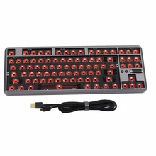 87 клавиш, двойной режим 87%, механическая клавиатура на заказ, rgb переключатель, светодиоды, горячая замена, розетка, Bluetooth клавиатура