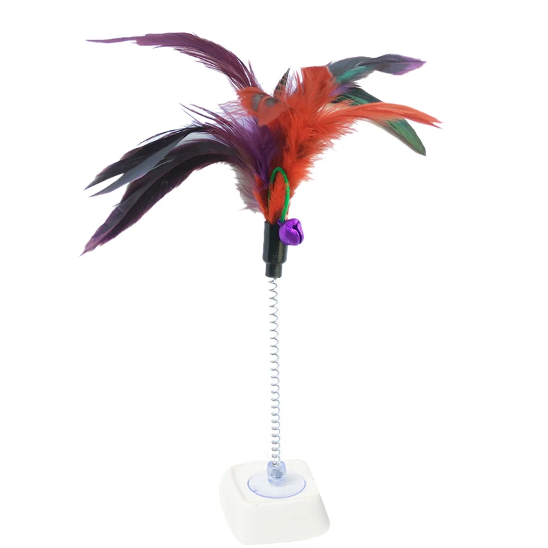 CAT Interactive Toy Plastic CAT Toys Feather Funny CAT Mice False Mouse Pet Products Bottom Sucker Elastic Pet Products#1
