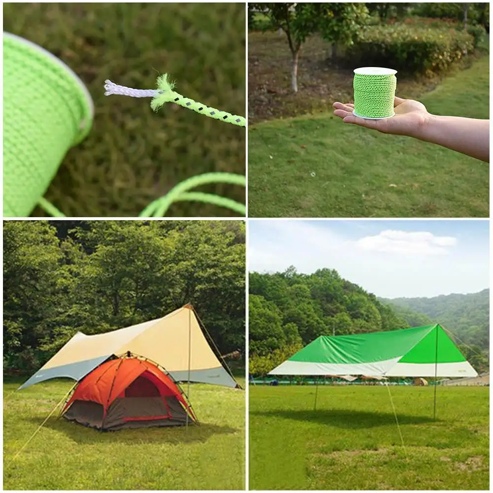 Multifunctional Outdoor Paracord Luminous Umbrella Rope Reflective Survival Rescue 50M