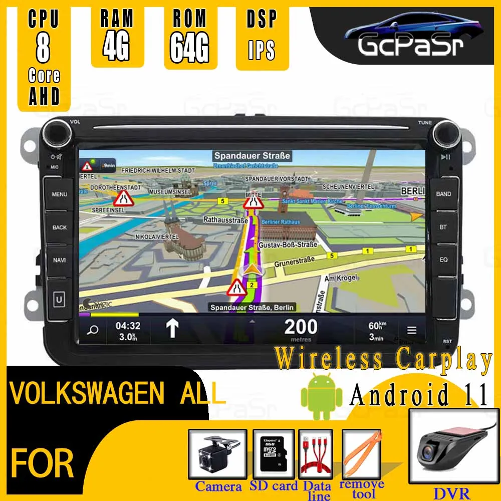 Автомагнитола на Android 11 мультимедийный плеер с GPS 4 Гб ОЗУ 64 ПЗУ для