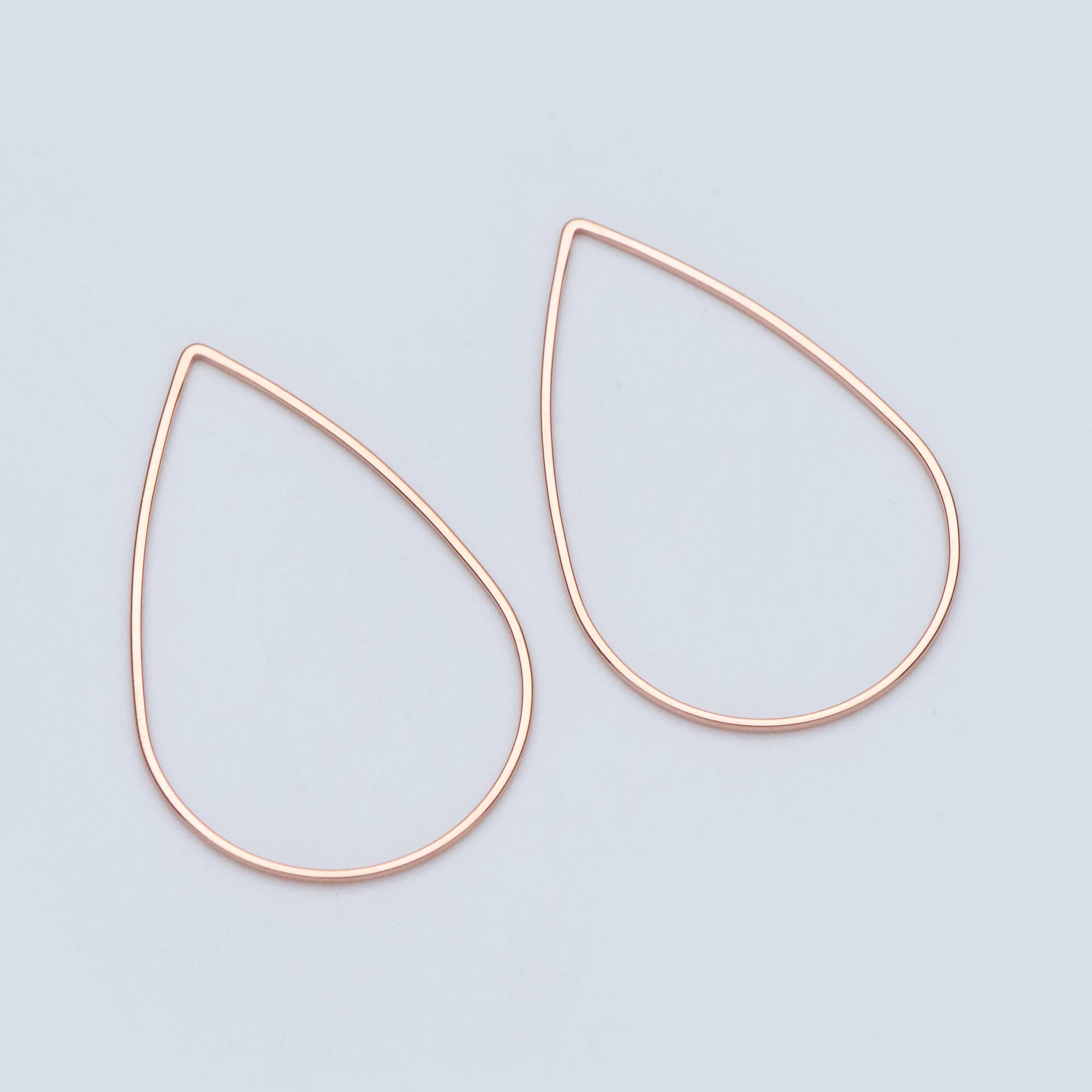 10pcs Rose Gold Teardrop Link Pendants Geometric Drop Hoop Charms 32/ 39mm DIY Jewelry Making (GB-785) | Украшения и аксессуары