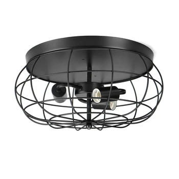 

3-Light Black Industrial Pendant Ceiling Light Fixture Chandelier Metal