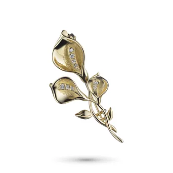 

Brooch in yellow gold with diamonds e0301bsh08200116