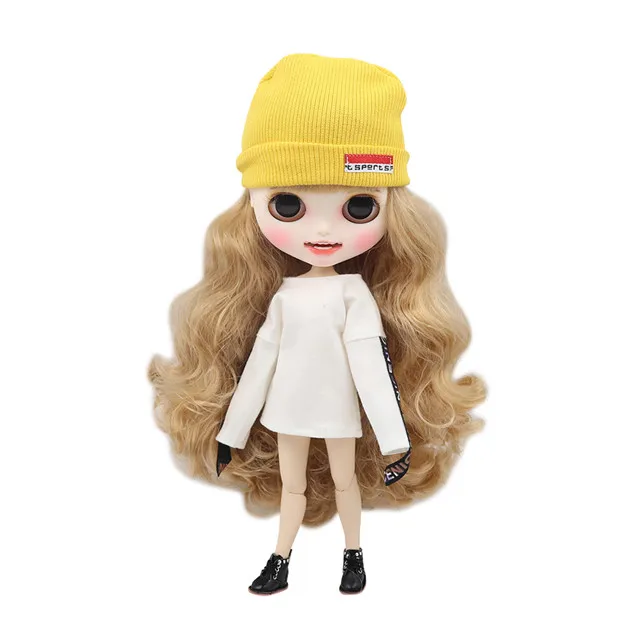 D ICY factory blyth кукла на заказ кукла 1/6 bjd белая кожа суставное тело, новое матовое лицо открытый рот закрытые глаза - Цвет: D