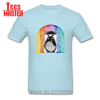 

Rainbow pattern My colorful neighbor totoro T Shirt 2020 summer trend short sleeve funny men's T-Shirt o-neck Tops hipster Tees