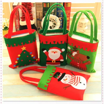 

New Year Xmas Gifts Santa Claus Snowman Candy Bags Hangable Pouch Handbag Merry Christmas Storage Package Container ##4