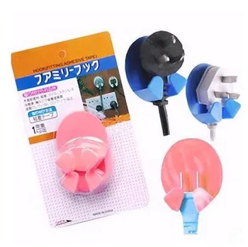 

Nailless Strong Adhesive Socket Hook Hanging Power Supply Plug of Adhesive Holder Creative Plastic Wall Wall Adhesive Hook