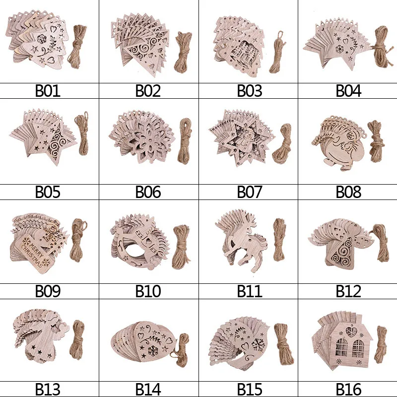 10 шт., рождественские деревянные подвески, украшение для дома, ангел, звезда, снежинка, Креативная Елка, подвесные украшения для рождества, вечерние украшения